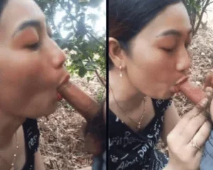 Chị gái kéo ra vườn đồi bú cu